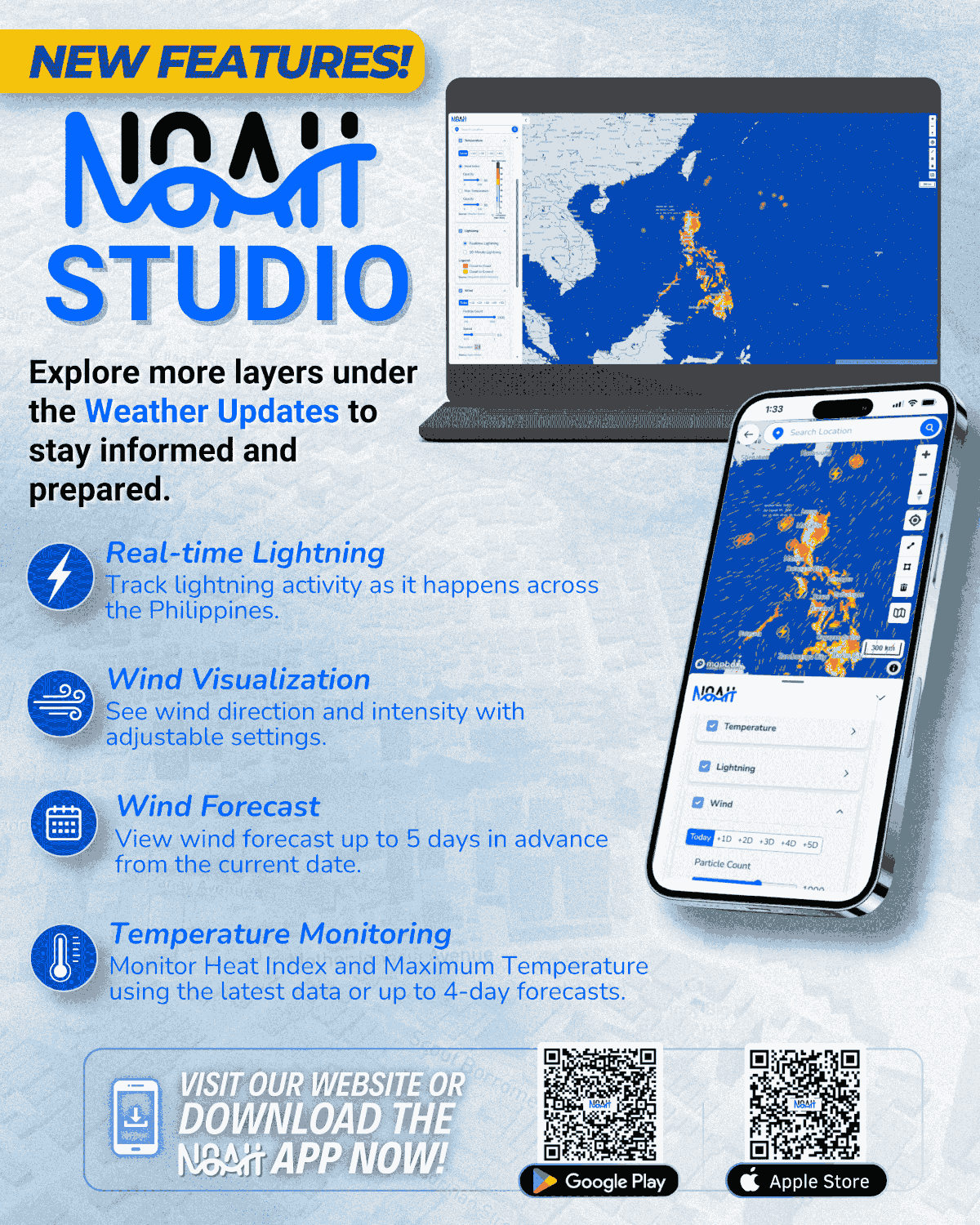 NOAH Studio Introduces New Weather Updates Features: Real-Time Lightning, Wind, and Temperature Monitoring